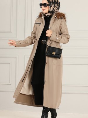 Vizyon İçi Kürklü Bondit Trençkot Vizyon İçi Kürklü Bondit Trençkot