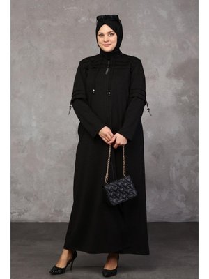 Siyah Tesettur Giyim Pardesu Buyuk Beden Tam Boy Fermuarlı Siyah Tesettur Giyim Pardesu Buyuk Beden Tam Boy Fermuarlı