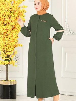 Haki Yazı Baskılı Mevsimik Ferace