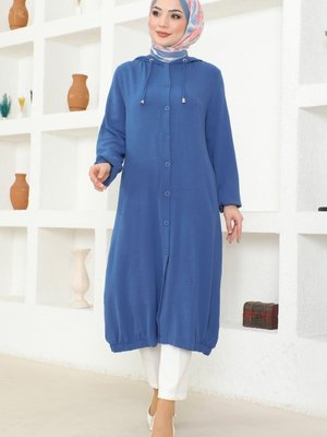 İndigo Önden Düğmeli Basic Kap İndigo Önden Düğmeli Basic Kap