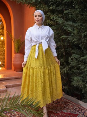 Brode Dantel Fisto İncili Etek