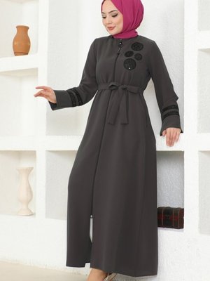 Antrasit Pul Detaylı Petek Ferace Antrasit Pul Detaylı Petek Ferace