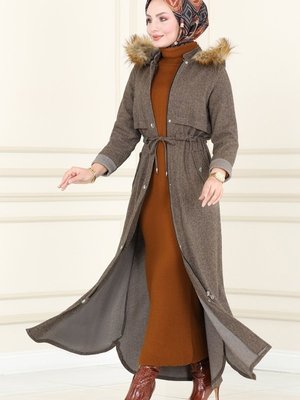 Vizyon Bolero Detaylı Kışlık Ferace Vizyon Bolero Detaylı Kışlık Ferace