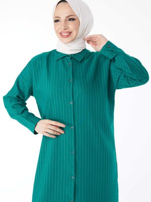 Yesıl Gömlek Yaka Çizgili Kap Yesıl Gömlek Yaka Çizgili Kap