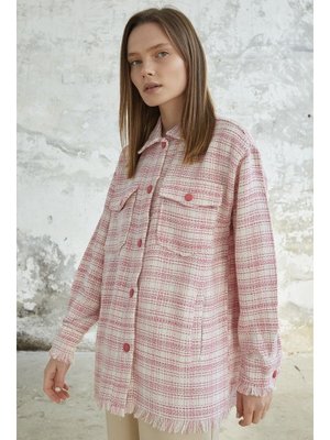 Pembe Püskül Detay Çıtçıtlı Gömlek Pembe Püskül Detay Çıtçıtlı Gömlek