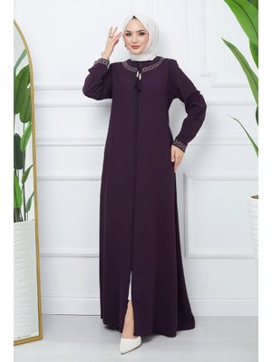 Mürdüm Kelepçe Model Petek Kumaş Ferace