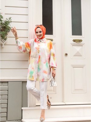 Jesika Kumaş Dijital Baskılı ( Gömlek Uzunluk 80cm )