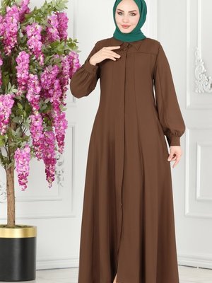 Kahve Biye Detaylı Ferace Kahve Biye Detaylı Ferace