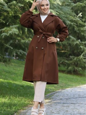 Kol Kemerli Trençkot Taba