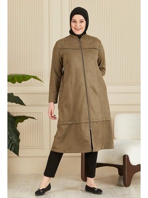 Haki Giyim Büyük Beden Kuş Gözü Skuba Kap Pardesü Haki Giyim Büyük Beden Kuş Gözü Skuba Kap Pardesü