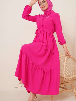 Standart Yaka Düğmeli Elbise