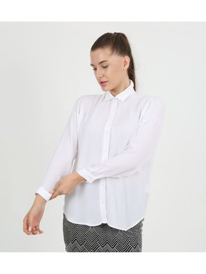 Ayrobin Kumaş Salaş Gömlek Beyaz
