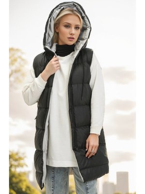 Çift Renkli Şişme Yelek Siyah Gri