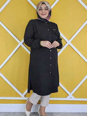 Kadın Cep Dikim Detaylı Tesettür Gömlek