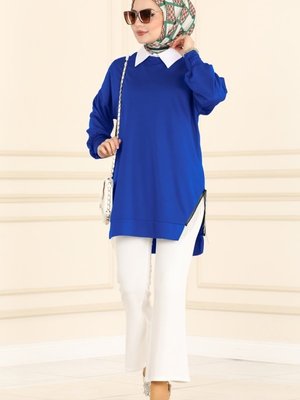 Saks Zincir Detaylı Tunik