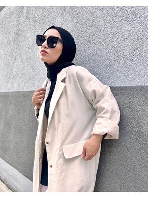 Oversize Keten Trench