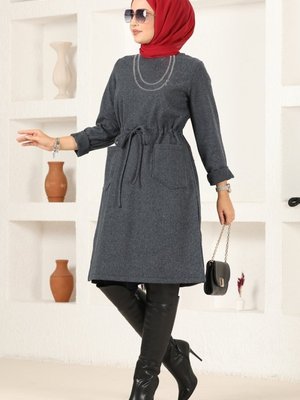 Antrasit Beli Tünelli Kışlık Tunik Antrasit Beli Tünelli Kışlık Tunik
