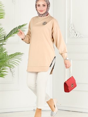 Taş Zincir Detaylı Tunik