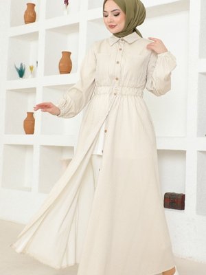 Vizyon Çizgili Poplin Elbise