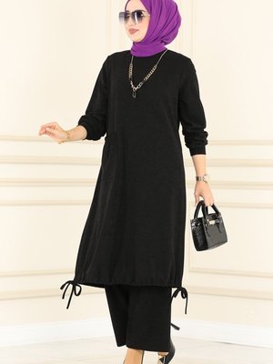 Siyah Kolyeli Kışlık Takım