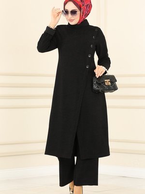 Siyah Düğme Detaylı Kışlık Takım Siyah Düğme Detaylı Kışlık Takım