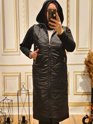 Cam Kırığı Desen Kapitone Mont Kaban