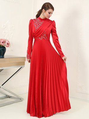 Kırmızı Orkide Abiye Elbise