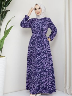 Zebra Desen Pamuk Viskon Elbise