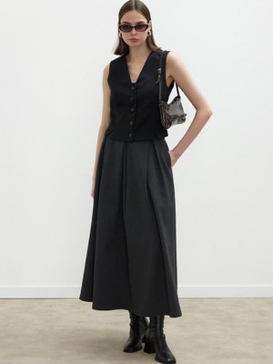 Sandra Pileli Etek Antrasit Sandra Pileli Etek Antrasit