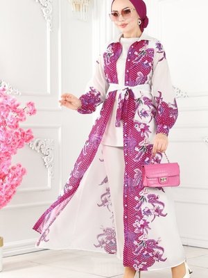 Fuşya Kemerli Poplin Elbise Fuşya Kemerli Poplin Elbise