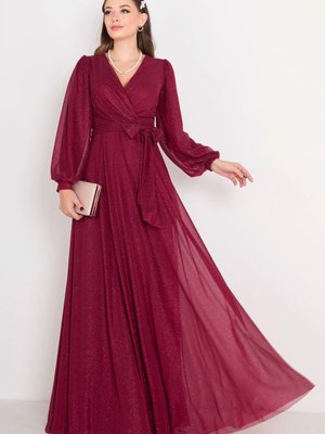 Bordo Abiye Elbise Bordo Abiye Elbise