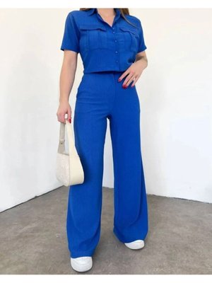 Kadın Düğme Detaylı Pantolonlu Takım Kadın Düğme Detaylı Pantolonlu Takım
