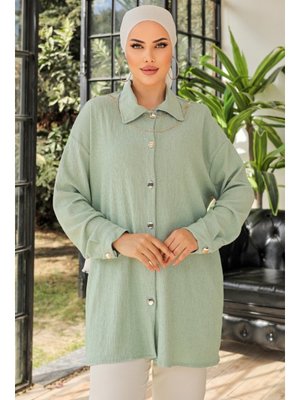 Mint Kolye Hediyeli Gömlek Mint Kolye Hediyeli Gömlek