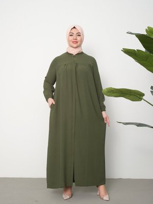 Robalı Mevlana Kesim Günlük Ferace Haki