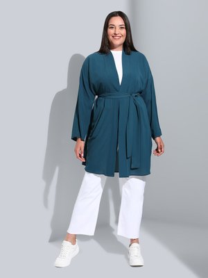 Yağ Yeşili Büyük Beden Kuşaklı Kap