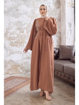 Camel Lora Taşlı Abaya