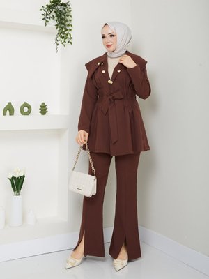 Ceketli Takım Gold Düğmeli