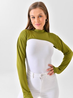 Balıkçı Yaka Boyunluklu Kolluk Yesil Balıkçı Yaka Boyunluklu Kolluk Yesil