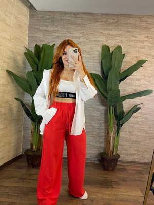 Narçiçeği İpli Palazzo Pantolon