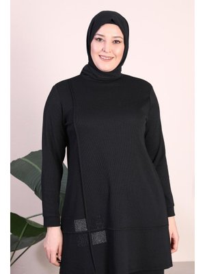 Siyah Büyük Beden Triko Takım