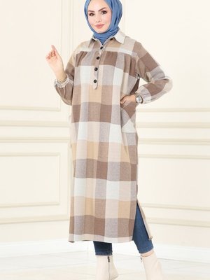 Vizyon Cep Detaylı Ekose Tunik Vizyon Cep Detaylı Ekose Tunik