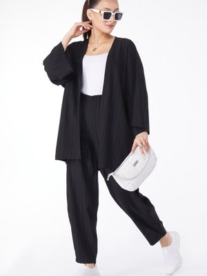 Sıyah Kimono Pantolon İkili Takım Sıyah Kimono Pantolon İkili Takım