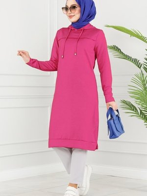 Fuşya Pat Detaylı Spor Tunik Fuşya Pat Detaylı Spor Tunik