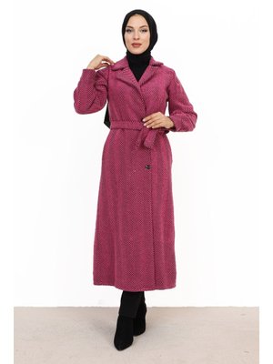 Pembe Kruvaze Yaka Düğmeli Kap