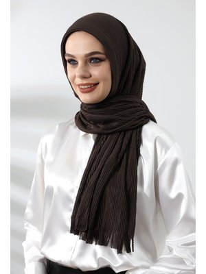 Krem Kahve Hazır Pratik Fitilli Pamuklu Şal Koyu Krem Kahve Hazır Pratik Fitilli Pamuklu Şal Koyu