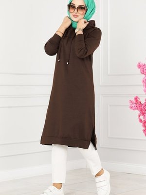 Acı Kahve Pat Detaylı Spor Tunik