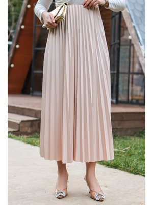 Ekru Laris Piliseli Etek