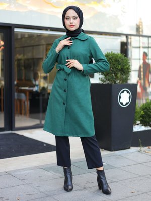 Zümrüt Yeşili Kap / Pardesü