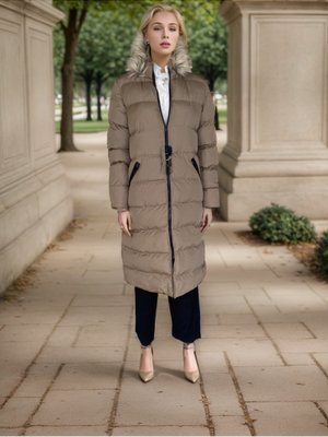 Koyu Kahve Kapuşonlu Şişme Mont Koyu Kahve Kapuşonlu Şişme Mont