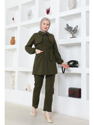 Haki Bolero Detaylı Scuba Takım